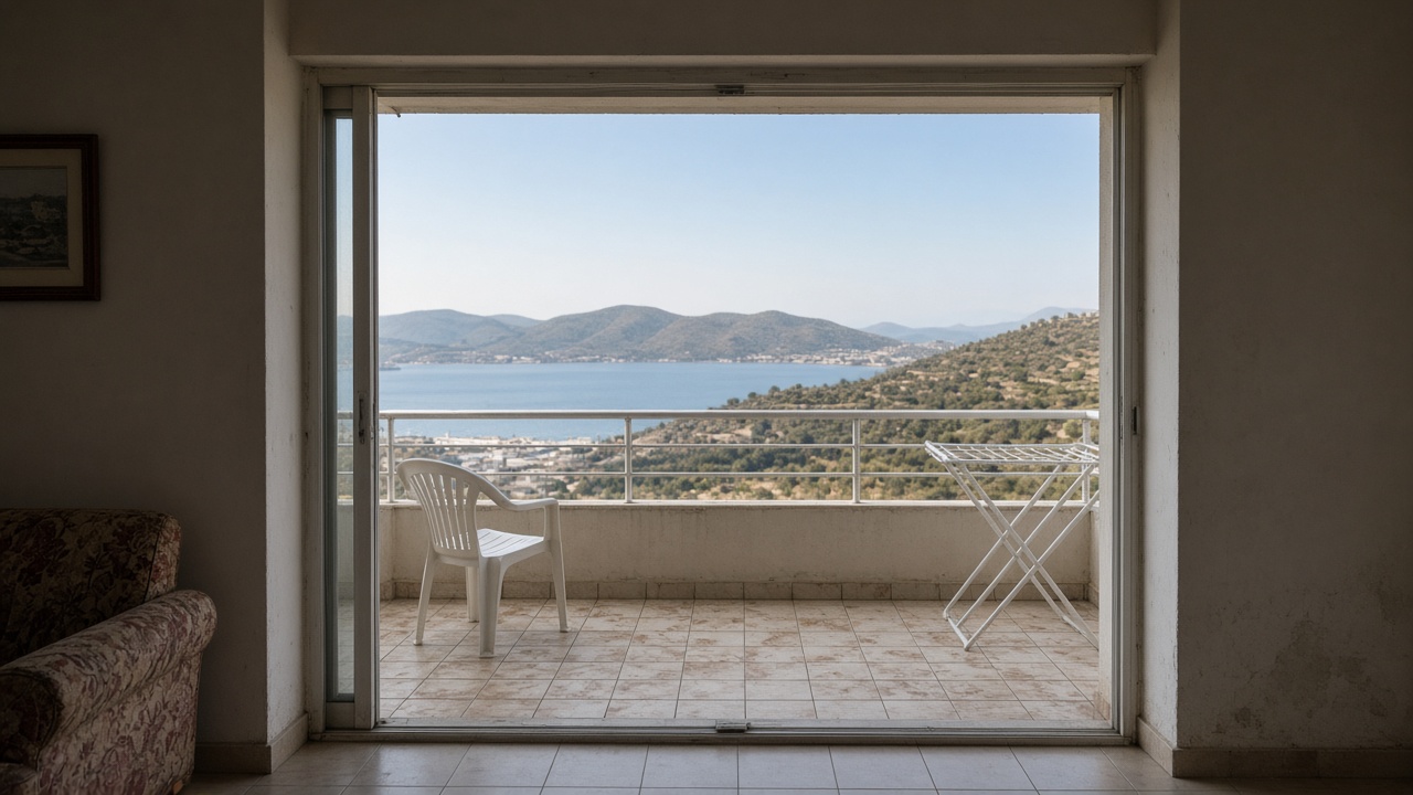 Temsili görsel, tamamlanmış müşteri projesi değildir: cam balkon öncesi sade balkon